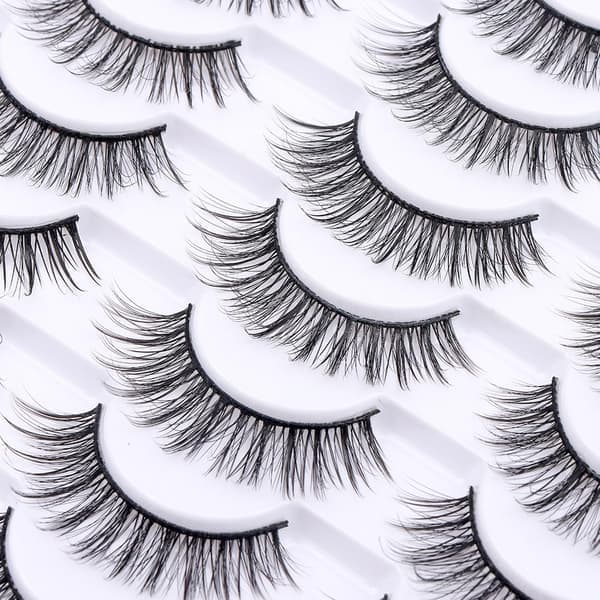 Løsvipper 20 par, 14 mm 3D Fluffy Cruel Lashes, Naturlig Cat Eye-look for hverdags og spesielle anledninger Stil 20-059 Style 20-059