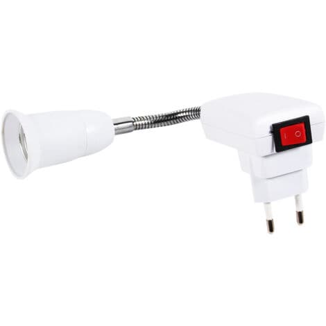 E27 Lampeholder E27 Fatningsadapterstik med afbryder metal (EU-stik)