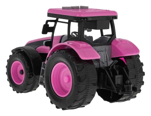Interaktiv lyserød traktor med lyde og LED-lys til børn