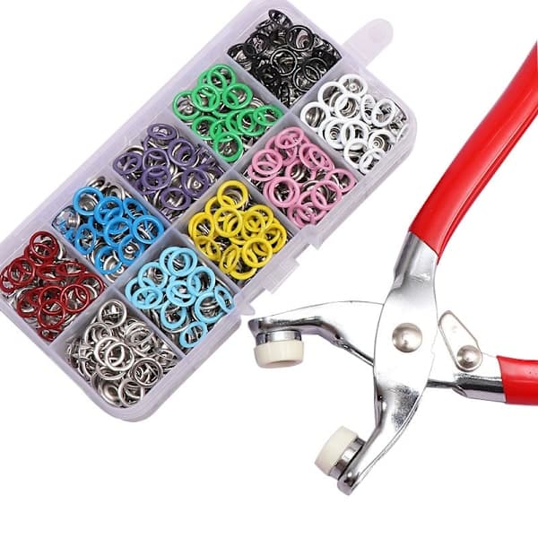 Trykknapper med verktøy 100 stk 9,5 mm - Perfet MultiColor MultiColor
