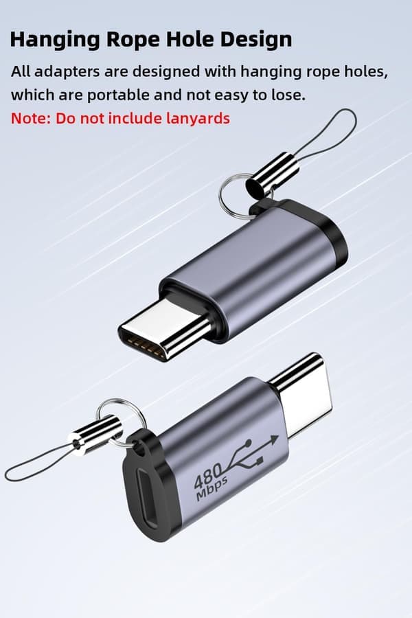 USB C till Micro USB Adapter, Typ C/Micro USB Hona till Lightning Hane Konverterare, Micro USB till USB C Förlängare (8-Pack)