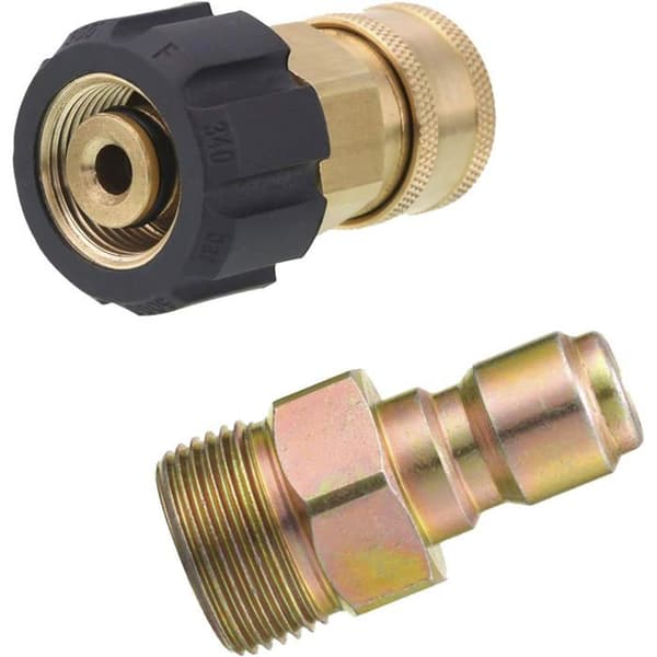 Højtryksrenseradapter, 9,5 mm lynkoblingssæt, M22 14 mm til M22, metrisk fitting, 5000 PSI