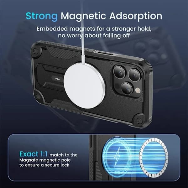 Etui til iPhone 16 15 14 Pro Max Plus Magnetisk Beskyttende Magsafe Lading Støtsikker Kraftig Fallbeskyttelse iPhone15Pro iPhone15Pro