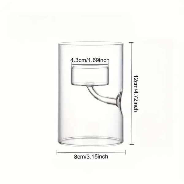 Vindtette glasslysestaker - Elegante DIY-lysestaker - Perfekt for bryllupsborddekorasjon - Brun Transparent Style 2