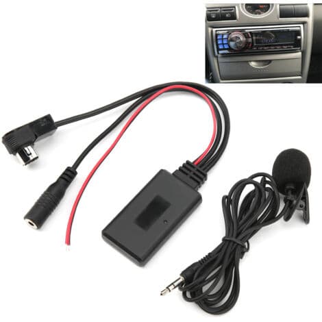 Aramox Auxiliary lydkabel, Bluetooth 5.0 AUX-kabeladapter med håndfri mikrofon, egnet til Alpine CDA-9857, CDA-9886 og CDA-117