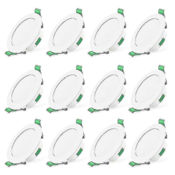 12 stk. 7W Hvide LED Indbygningsspots Tynde Loftslamper