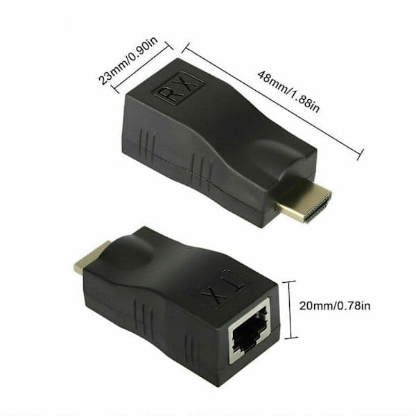 HDMI Extender HDMI til RJ45 over Cat 5e/6 Netværk LAN Ethernet Adapter 4k 1080p Ny