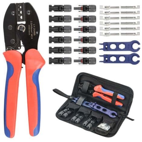 28-dele MC4 solcelle-krympeværktøjssæt