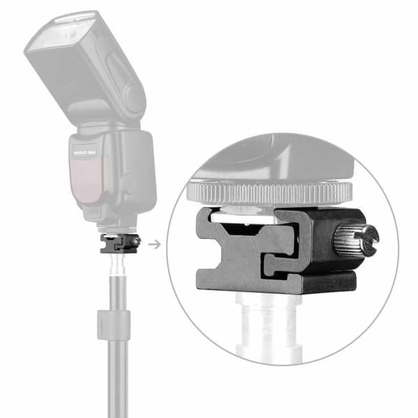 Kallskoadapter, justerbart blixtskofäste i metall för Nikon och Canon DSLR-kameror