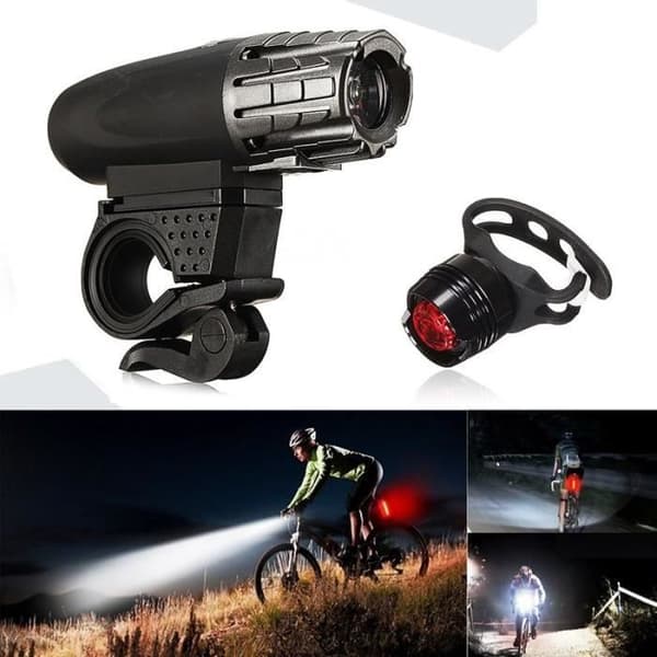 USB oppladbar LED sykkellykt, sykkel frontlys + baklys sett