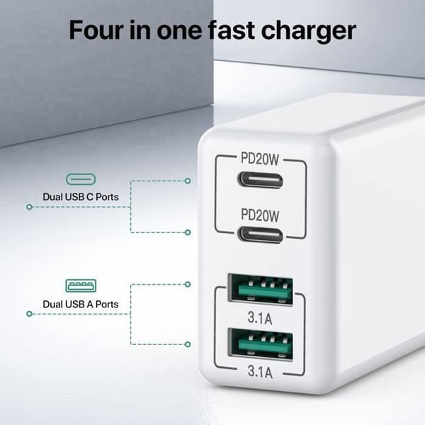 USB C-lader, 40W USBC hurtiglader iPhone-lading og 2M USB C-kabel Universalplugg for iPhone, Samsung Galaxy, iPad, AirPods