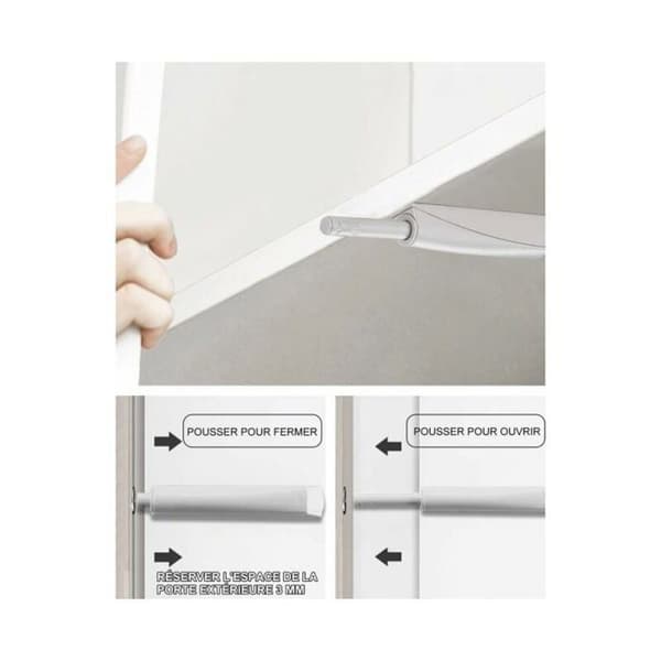 2 stk. Push-to-Open Skabsdør Dæmper, 2 Stykker Magnetisk Push-Open Lås, Magnetisk Skabslukker