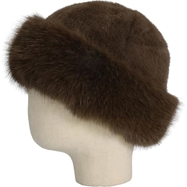 Varme strikkede vinterhatte, fleece-bøllehatte, vinterfiskehatte til kvinder, koreansk stil med pelshatte.