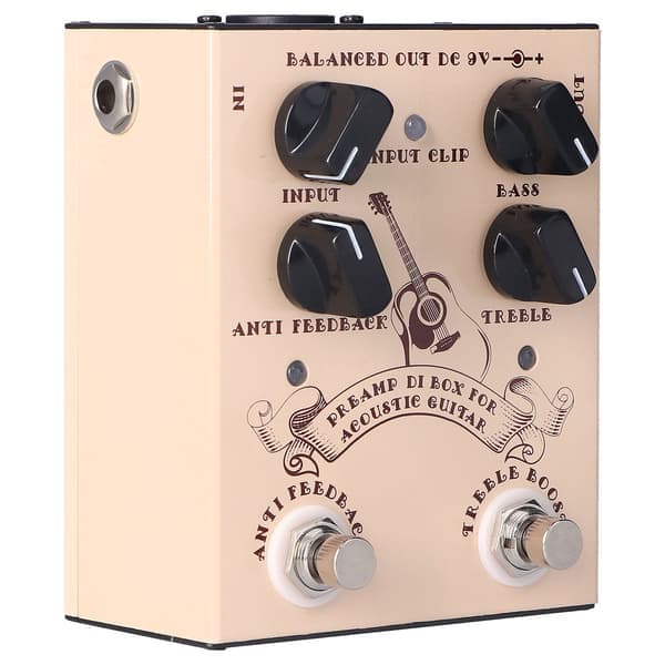 Gitarforforsterker Effekt Analog Stompbox Pedal Knottekontroll Lydtilbehør DC9V 100mA