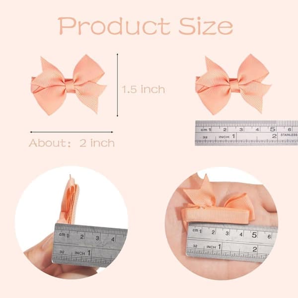 50-pack smyckeshårklämmor för bebisar - 5 cm minihårrosetter i 25 färger, säker design för spädbarn och småbarn
