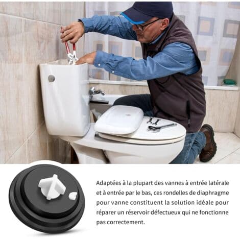 Sæt med 4 gummipakninger til toiletskyl – Deformationsbestandige membraner – Til side- og bundindløbsventiler