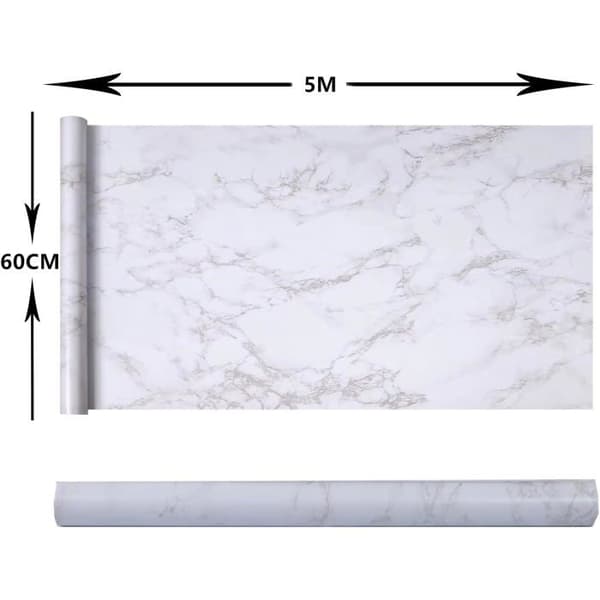 AIMOONSA Möbelhäftpapper - Marmor - 60 cm x 5 m - Vatten-/oljebeständigt - Självhäftande