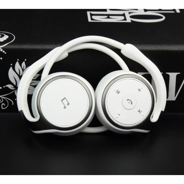 Trådløst Bluetooth-hodesett - Vanntett - Hi-Fi Stereo - Sammenleggbart og lett - Ideelt for løping og treningsstudio - Hvit