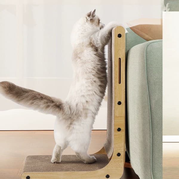 Kradsetræ til katte, 48 cm højt L-formet kradsetræ til katte, holdbart kradsetræ til katte