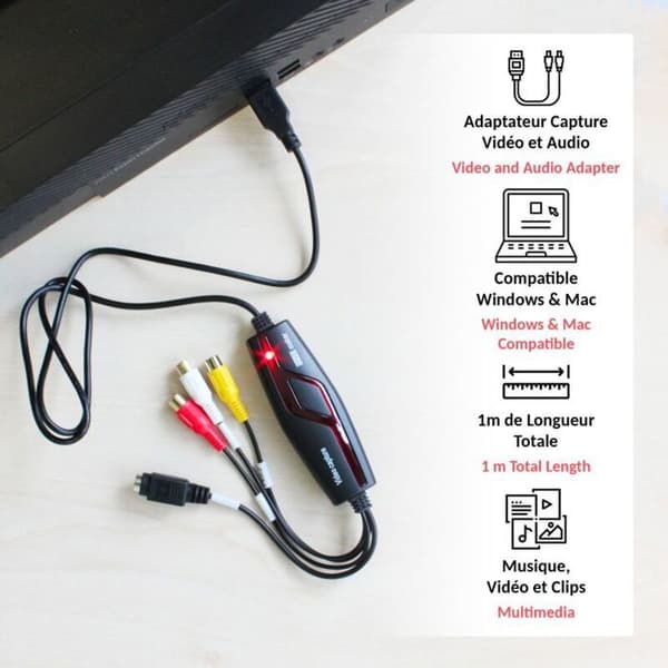 FISHTEC Easy Capture HDMI till VGA 1080p videoadapter, svart