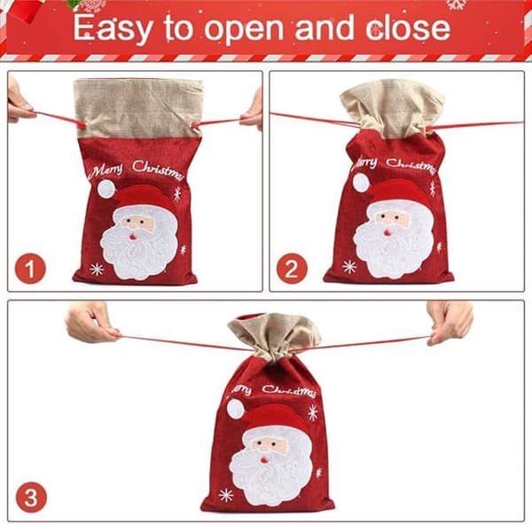 Julklappspåse i ett stycke, jultomtepåse, julklappspåse, vadderad presentförpackning (Snögubbe Tomte)