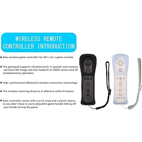 2-pak trådløs controller og Nunchuck til Wii og Wii U konsol - WELLNGS