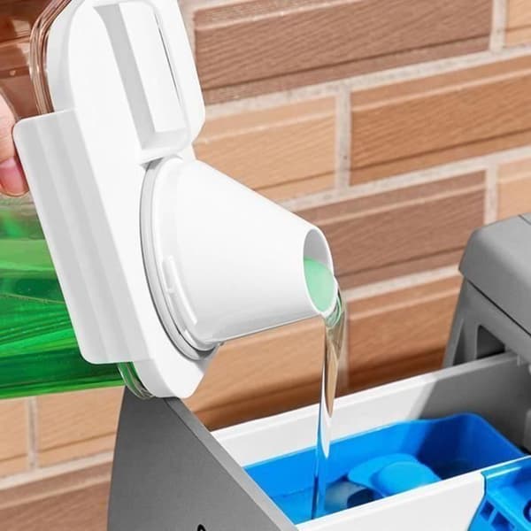 Vaskemiddelbeholder, 1100 ml vaskemiddeldispenser, plastbeholder, skabsbakke