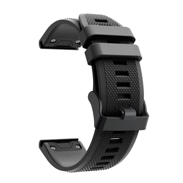Garmin Fenix 5 fleksibel silikone urrem - Sort Sort