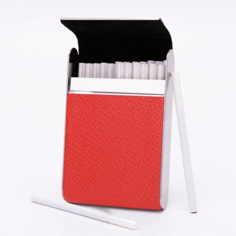 Rummer 20 cigaretter i rustfrit stål, cigaretetui til kvinder (rød)
