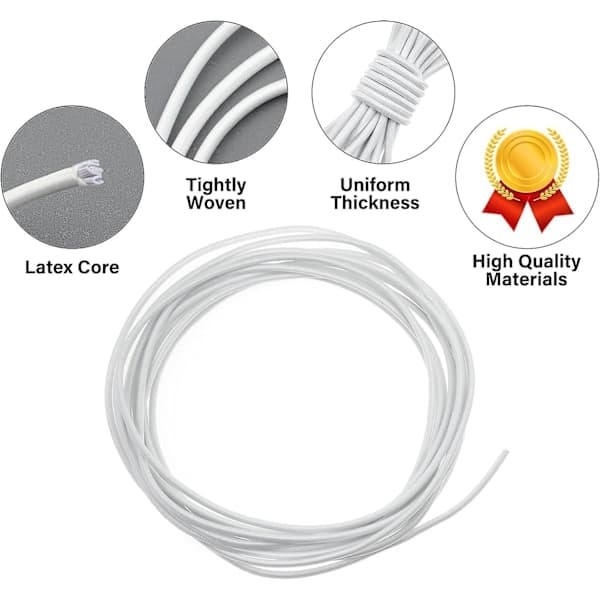Fantasyon 4mm Svart Elastisk Snöre 10 Meter 4mm Elastisk Snöre Bungee Snöre Rund Stretchig Snöre Bungee Rep Multifunktionell 3mm 10Meter
