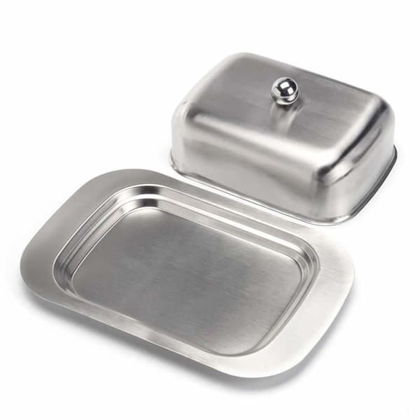 Smörask - Rostfritt Stål - 18,5 x 12,2 x 6,9 cm - Diskmaskinssäker - Modern Design
