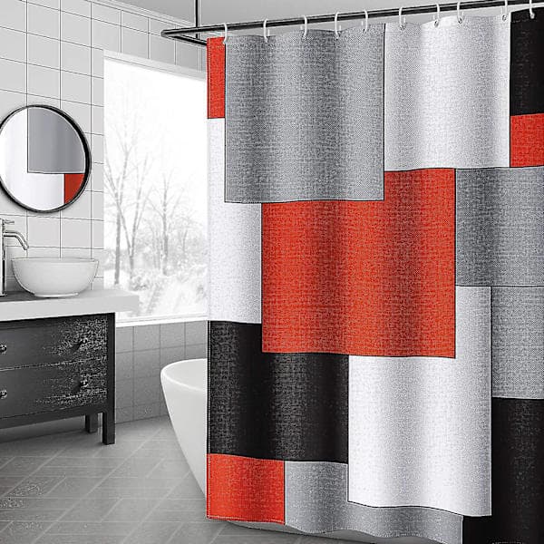 Duschdraperi Röda Badrumstillbehör Duschdraperiset 72x72 tum (Röd)