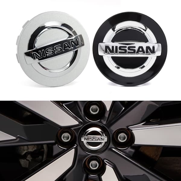 4-pack - Nissan Navkapslar / Fälgemblem - B 64 54mm - Silver 64 54mm - Silver