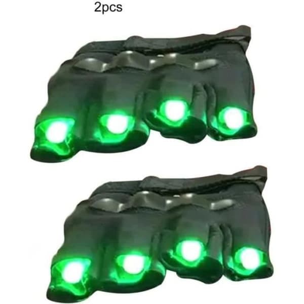 BESKYTTELSESHANSER - Laser - Lysende handsker - LED - Grøn - Unisex