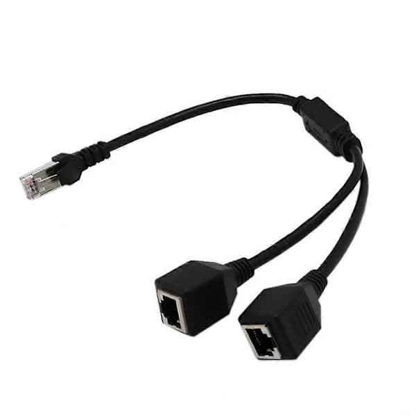 RJ45 Splitter Ethernet Adapterkabel 2-i-1 Han til 2 Hun