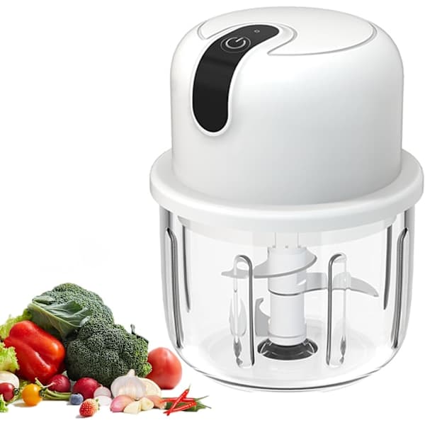 1 stk Mini Elektrisk Mathakker 300ml, Liten USB Oppladbar Elektrisk Mikser Løk Hakker Mini Mathakker, Mini Mat