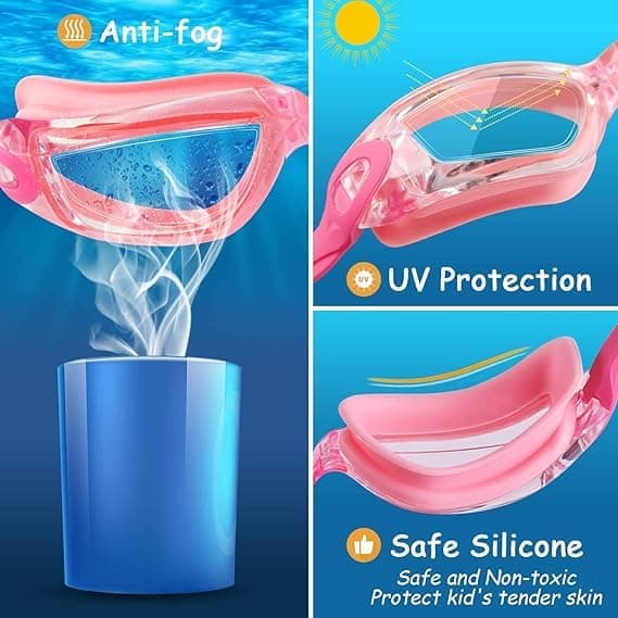Simglasögon för barn, 2-pack simglasögon för barn flickor pojkar och barn i åldern 4-16 år