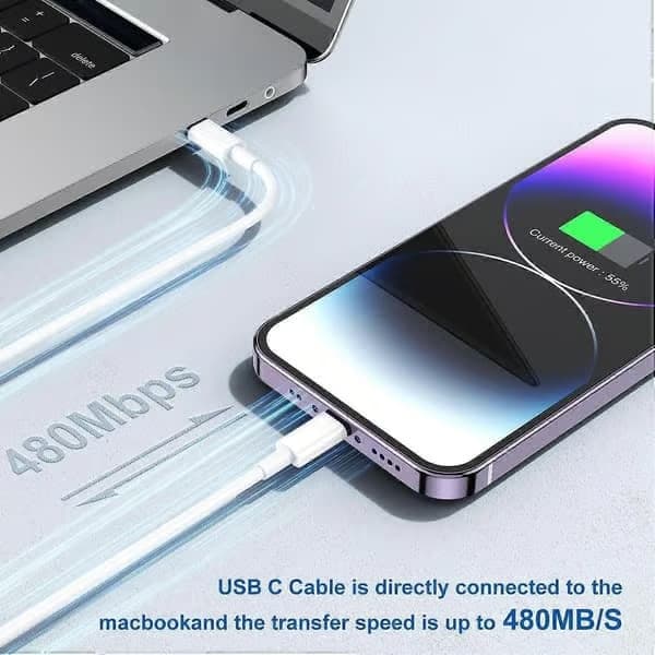 Latauskaapeli pikalatauksella, [2 kpl/2M + 3M] pitkä USB-C–Lightning-latauskaapeli, Type C 2