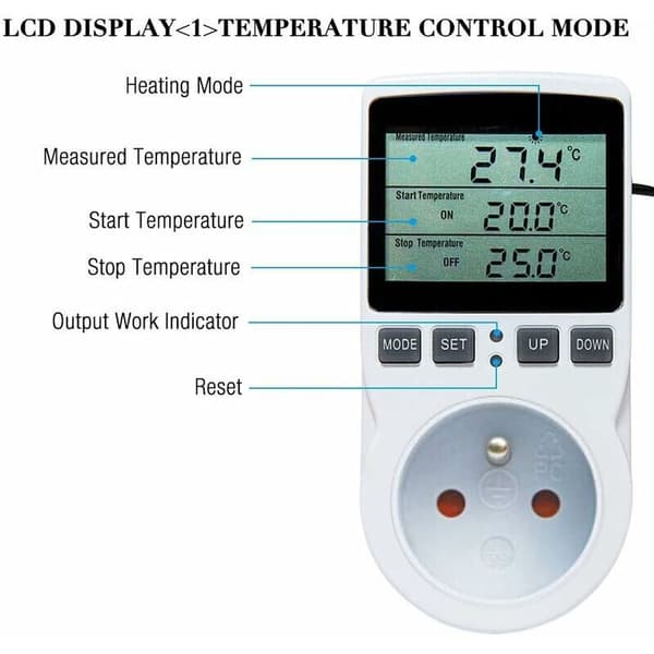 Termostatkontakt, digital timerkontakt, programmerbar digital kontakt med sond, programmerbar digital timer, termostatkontakt