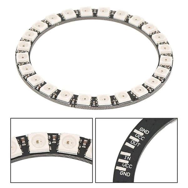 5V 24-Bit LED-ringlys WS2812B 5050 LED-ring kompatibel med LED-display, med integrerede drivere