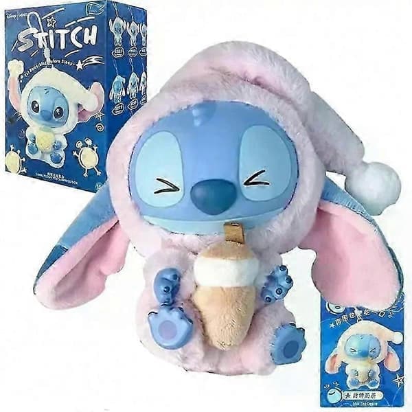 Ny Miniso Stitch Eat Something Before Sleep Series Vinylfigur Blind Box UK E E