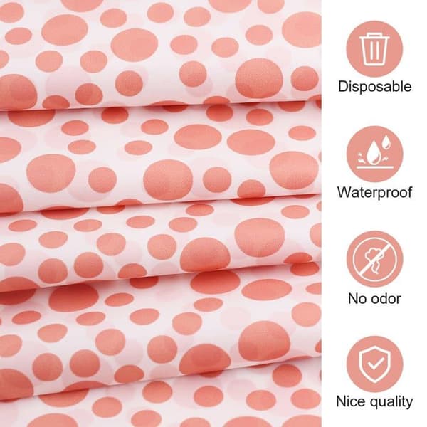 Rosa festduk 54\" x 108\", set med 6 tvättbara plastdukar, vattentäta rektangulära festdukar