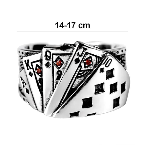 Poker Game Casino Ring Spillekort Statement Band Ring