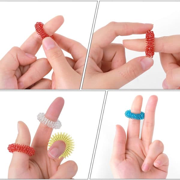 30-pak piggede sensoriske fingerringe Akupressurring sæt God pigget fidget ring {hw}