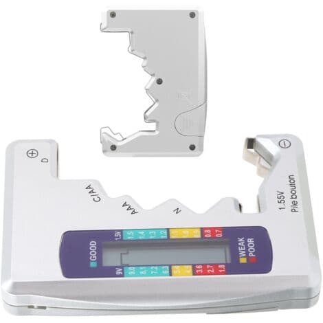 Batteritester, Universal Batterikontrol, Lille Batteritester til Lithium C/D/9V/AA/AAA/1.5V Batterier - Batteritester til Husholdningsbatterier