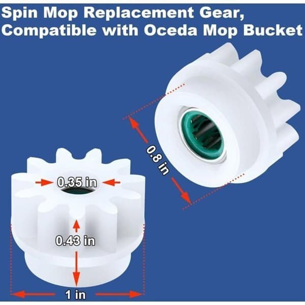 4 Ocedar-kompatible Spin Mop-refiller med gear, hvid