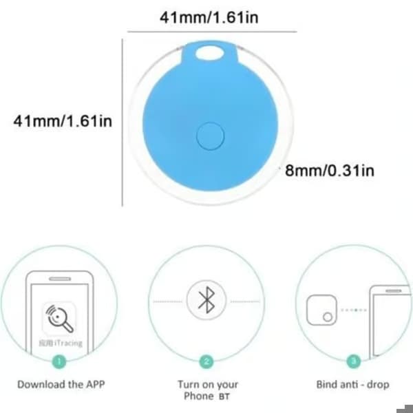 LUSKYKA® Bärbar GPS-tracker – 4-pack – Vattentät – Bluetooth – För bagage, barn, husdjur