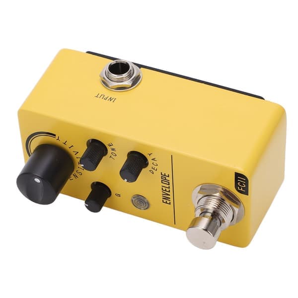Gul liten elektrisk gitarr effektpedal varm naturlig dynamisk simulerad mini bas effektpedal ersättning