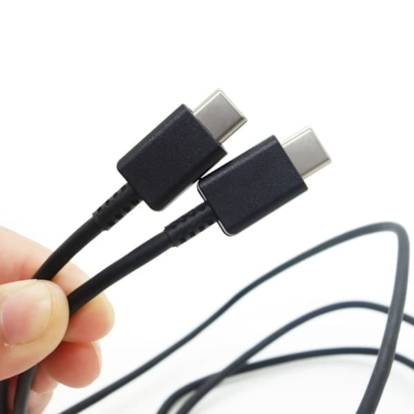 2 stk. Samsung Hurtigoplader - Adapter + Kabel 25W USB-C 2m Sort
