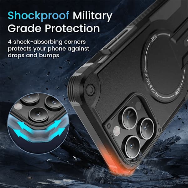 Etui til iPhone 16 15 14 Pro Max Plus Magnetisk Beskyttende Magsafe Lading Støtsikker Kraftig Fallbeskyttelse iPhone16 iPhone16